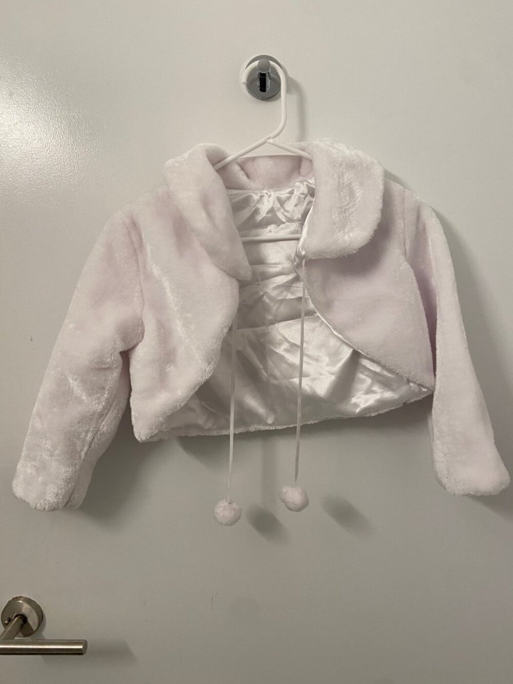 Girls faux fur white jacket fancy